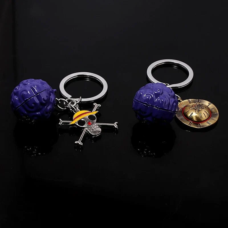 1 Stück Anime One Piece Actionfigur Schlüsselanhänger Teufelsfrucht Strohhut Luffy Ace Gummifrucht Anhänger Rucksack Schlüsselanhänger Modell Spielzeug Geschenk