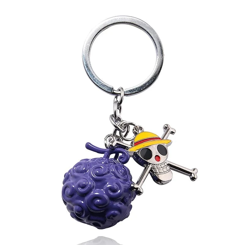 1 Stück Anime One Piece Actionfigur Schlüsselanhänger Teufelsfrucht Strohhut Luffy Ace Gummifrucht Anhänger Rucksack Schlüsselanhänger Modell Spielzeug Geschenk