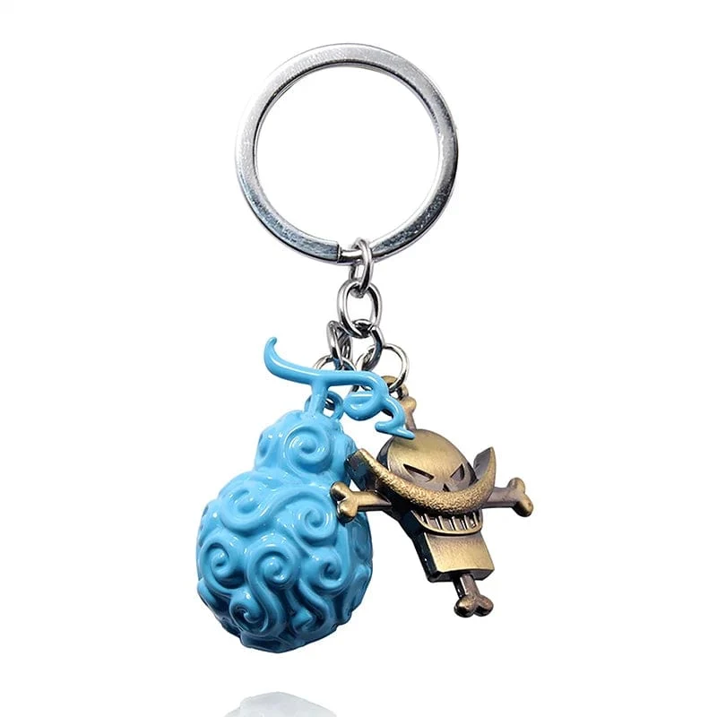 1 Stück Anime One Piece Actionfigur Schlüsselanhänger Teufelsfrucht Strohhut Luffy Ace Gummifrucht Anhänger Rucksack Schlüsselanhänger Modell Spielzeug Geschenk