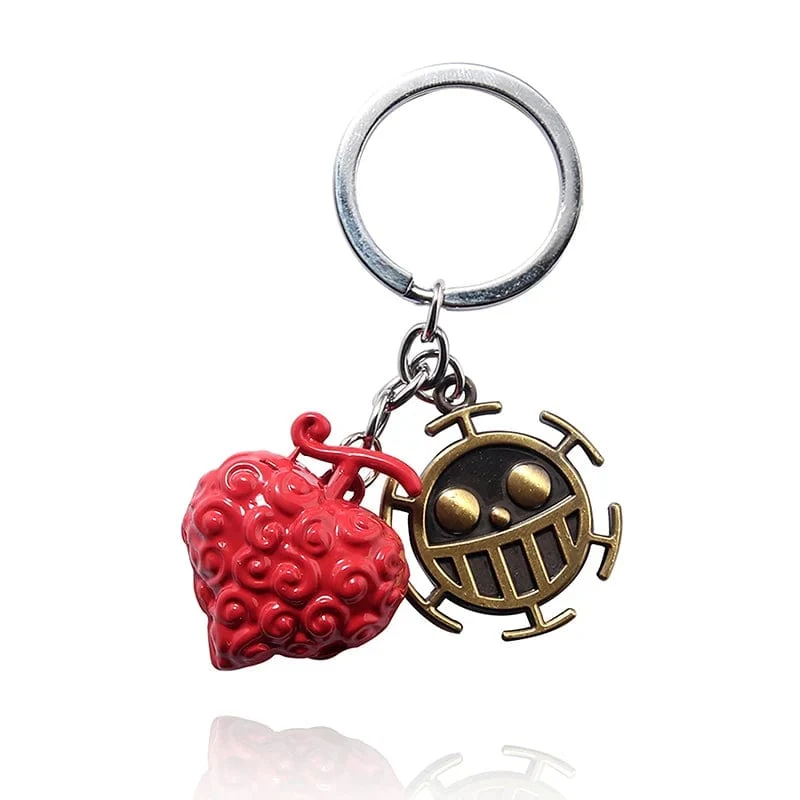 1 Stück Anime One Piece Actionfigur Schlüsselanhänger Teufelsfrucht Strohhut Luffy Ace Gummifrucht Anhänger Rucksack Schlüsselanhänger Modell Spielzeug Geschenk