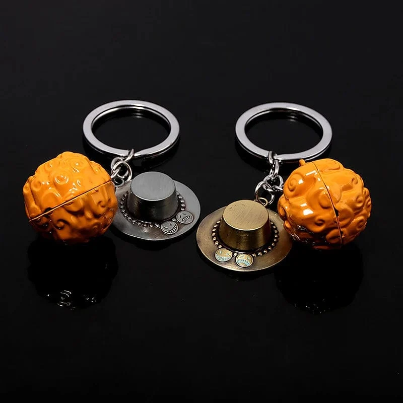 1 Stück Anime One Piece Actionfigur Schlüsselanhänger Teufelsfrucht Strohhut Luffy Ace Gummifrucht Anhänger Rucksack Schlüsselanhänger Modell Spielzeug Geschenk