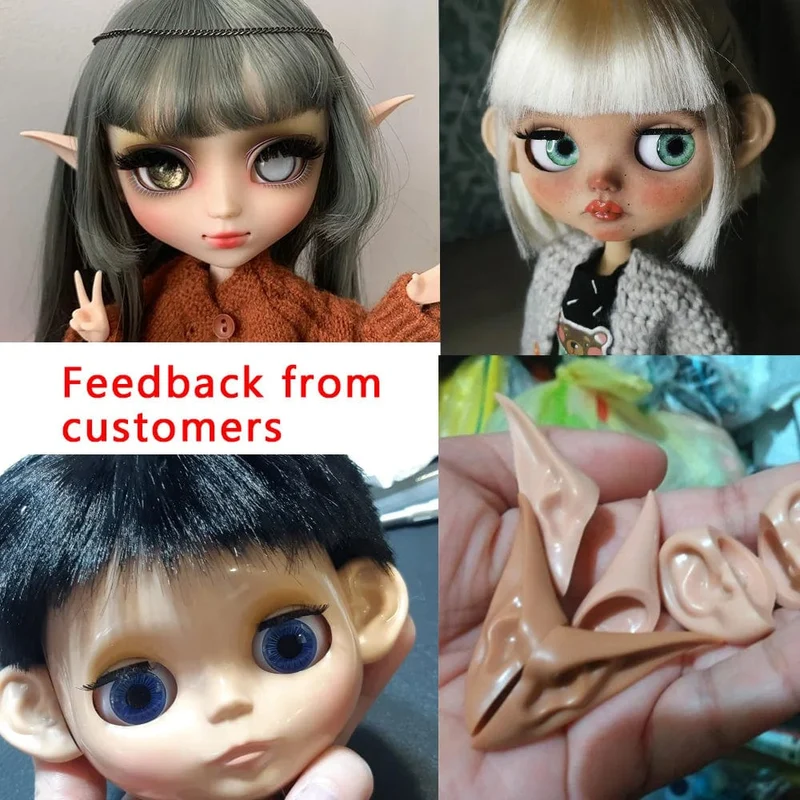 Blyth puppe icy spielzeug ohren spielzeug weiß natürliche tan dark und super schwarz haut, nur ohren keine puppe