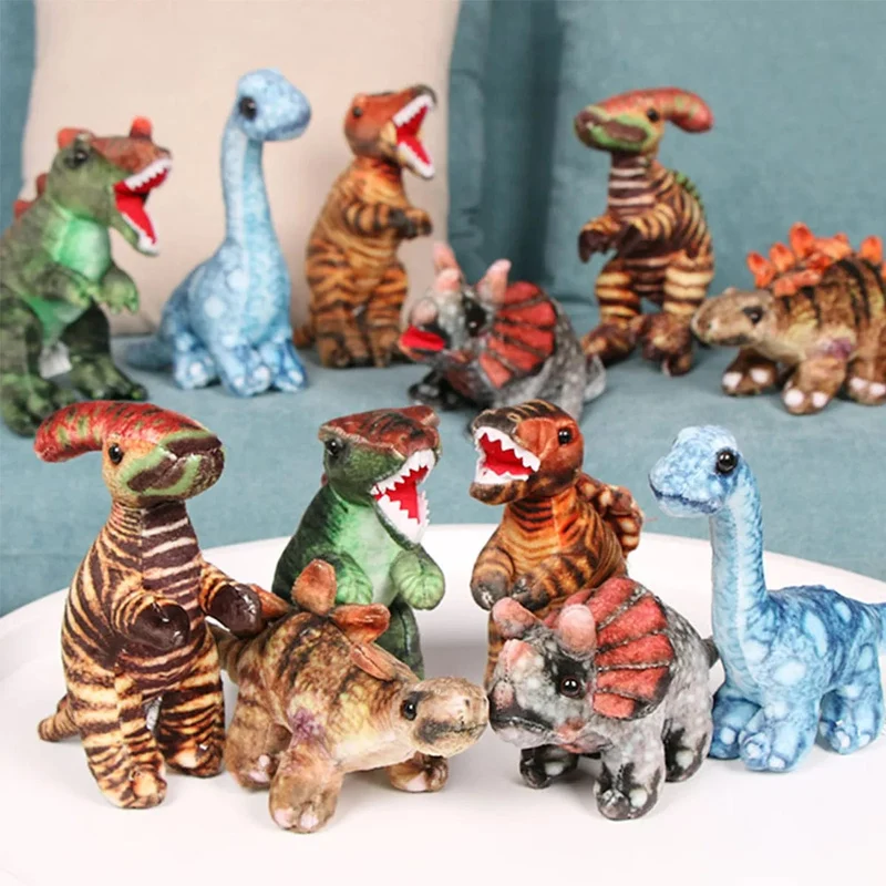 9.05 Zoll süßes großes Simulationsdinosaurier-Stofftier Trex-Plüschpuppen-Schlafkissen für Kinder zur Heimdekoration