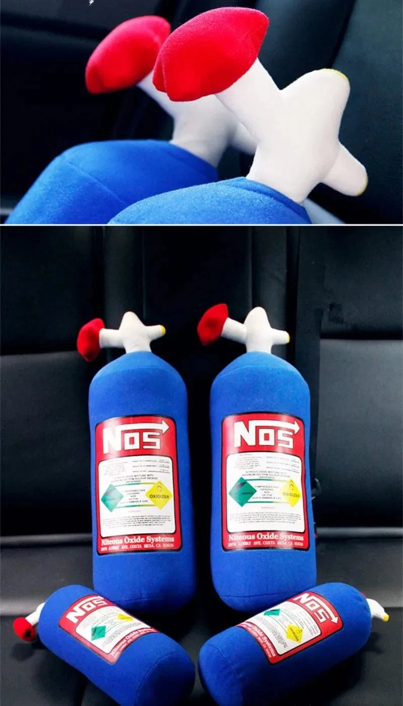 NOS Stickstoffzylinder-Kopfstütze Halten Sie das Kissen in der Taille des Autos durch ein modifiziertes Nackenkissen mit Persönlichkeit zum Anlehnen an den kreativen Trend