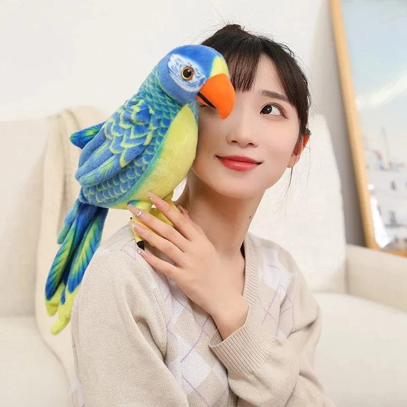 50/70cm süßes lebensechtes Papagei-Plüsch-Stofftier-Spielzeug weiche Kawaii-Simulationsvogelpuppen für Kinder Mädchen Baby Geburtstagsgeschenk