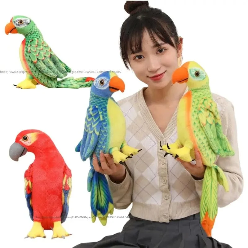 50/70cm süßes lebensechtes Papagei-Plüsch-Stofftier-Spielzeug weiche Kawaii-Simulationsvogelpuppen für Kinder Mädchen Baby Geburtstagsgeschenk