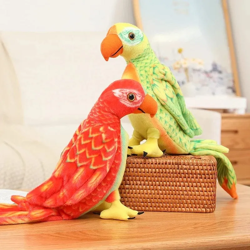 50/70cm süßes lebensechtes Papagei-Plüsch-Stofftier-Spielzeug weiche Kawaii-Simulationsvogelpuppen für Kinder Mädchen Baby Geburtstagsgeschenk