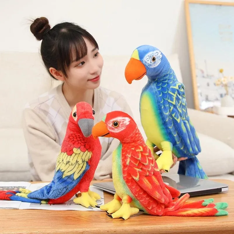 50/70cm süßes lebensechtes Papagei-Plüsch-Stofftier-Spielzeug weiche Kawaii-Simulationsvogelpuppen für Kinder Mädchen Baby Geburtstagsgeschenk