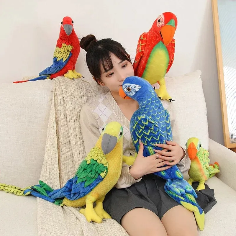 50/70cm süßes lebensechtes Papagei-Plüsch-Stofftier-Spielzeug weiche Kawaii-Simulationsvogelpuppen für Kinder Mädchen Baby Geburtstagsgeschenk