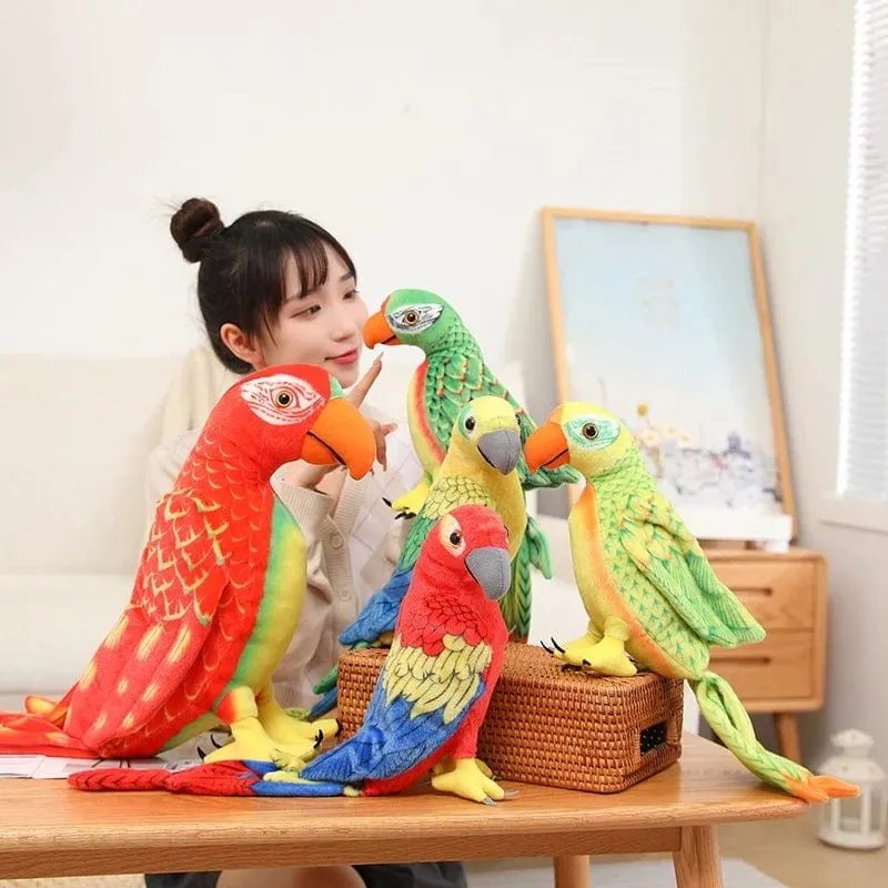50/70cm süßes lebensechtes Papagei-Plüsch-Stofftier-Spielzeug weiche Kawaii-Simulationsvogelpuppen für Kinder Mädchen Baby Geburtstagsgeschenk