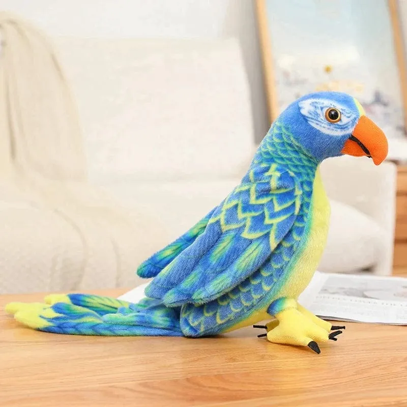 50/70cm süßes lebensechtes Papagei-Plüsch-Stofftier-Spielzeug weiche Kawaii-Simulationsvogelpuppen für Kinder Mädchen Baby Geburtstagsgeschenk