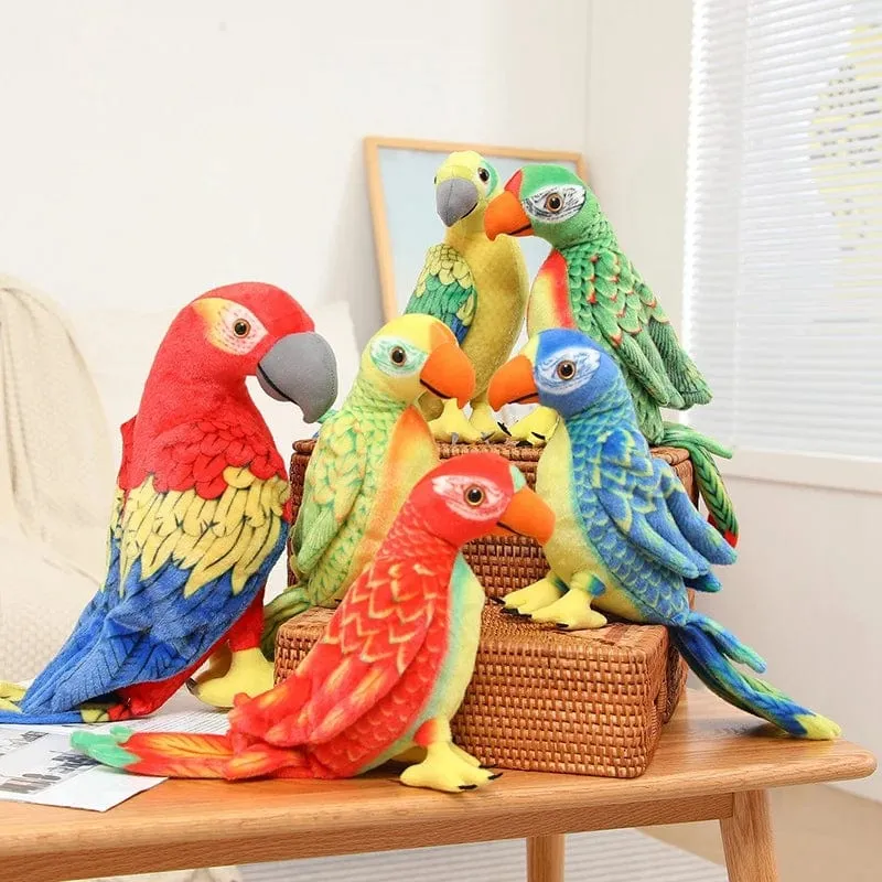 50/70cm süßes lebensechtes Papagei-Plüsch-Stofftier-Spielzeug weiche Kawaii-Simulationsvogelpuppen für Kinder Mädchen Baby Geburtstagsgeschenk