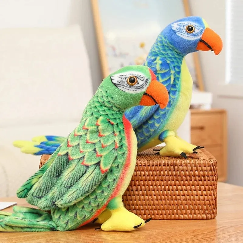 50/70cm süßes lebensechtes Papagei-Plüsch-Stofftier-Spielzeug weiche Kawaii-Simulationsvogelpuppen für Kinder Mädchen Baby Geburtstagsgeschenk