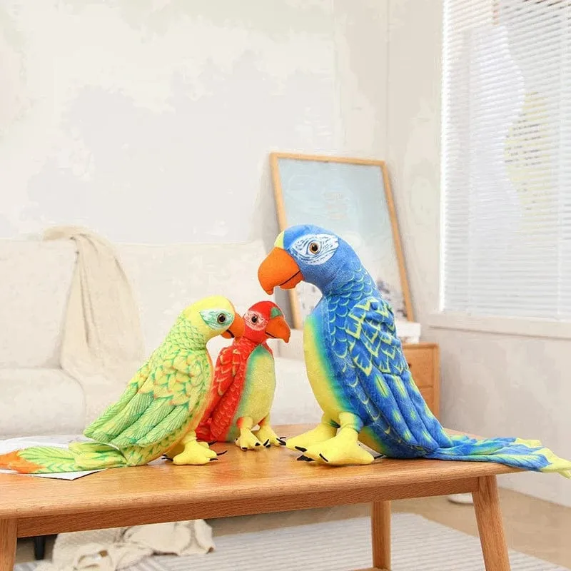 50/70cm süßes lebensechtes Papagei-Plüsch-Stofftier-Spielzeug weiche Kawaii-Simulationsvogelpuppen für Kinder Mädchen Baby Geburtstagsgeschenk