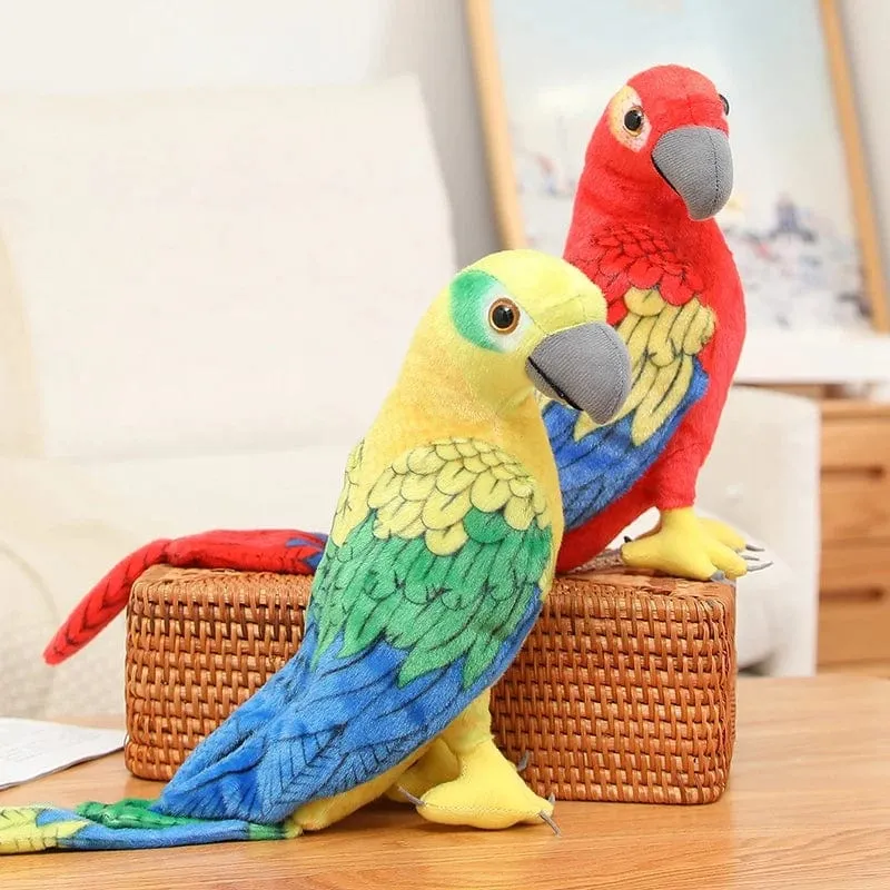 50/70cm süßes lebensechtes Papagei-Plüsch-Stofftier-Spielzeug weiche Kawaii-Simulationsvogelpuppen für Kinder Mädchen Baby Geburtstagsgeschenk