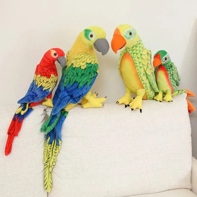 50/70cm süßes lebensechtes Papagei-Plüsch-Stofftier-Spielzeug weiche Kawaii-Simulationsvogelpuppen für Kinder Mädchen Baby Geburtstagsgeschenk