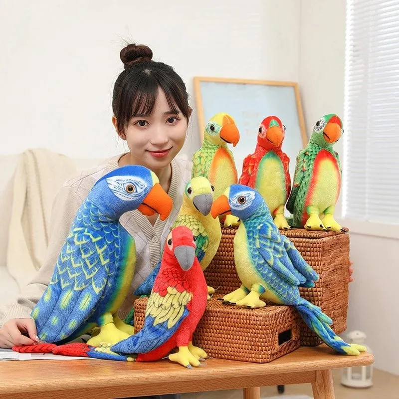 50/70cm süßes lebensechtes Papagei-Plüsch-Stofftier-Spielzeug weiche Kawaii-Simulationsvogelpuppen für Kinder Mädchen Baby Geburtstagsgeschenk