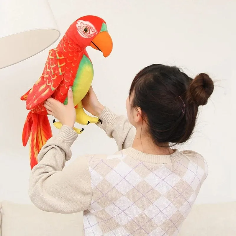 50/70cm süßes lebensechtes Papagei-Plüsch-Stofftier-Spielzeug weiche Kawaii-Simulationsvogelpuppen für Kinder Mädchen Baby Geburtstagsgeschenk