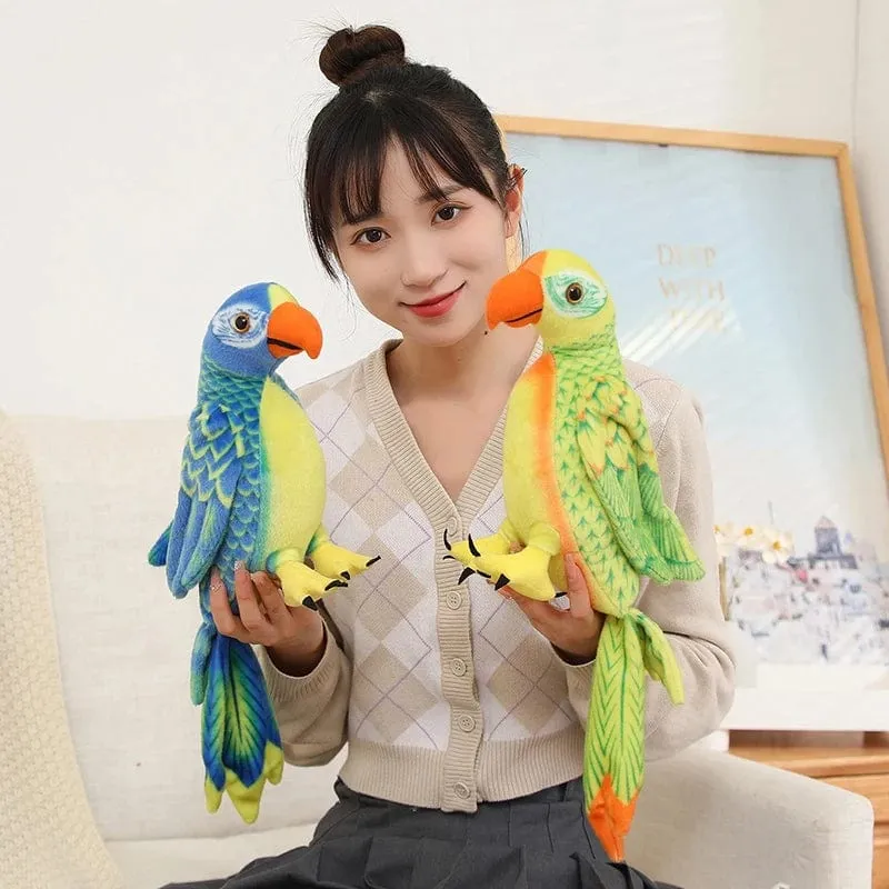 50/70cm süßes lebensechtes Papagei-Plüsch-Stofftier-Spielzeug weiche Kawaii-Simulationsvogelpuppen für Kinder Mädchen Baby Geburtstagsgeschenk