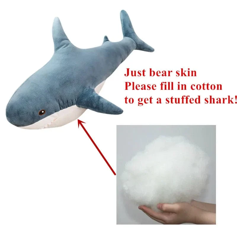 80/100/140 cm Riesen-Plüschtier mit Haifischhaut, weiches Plüsch-Haifischhaut-Halbzeug, Mantel, Fischkissen, Spielzeug, Puppe, Geschenk für Kinder