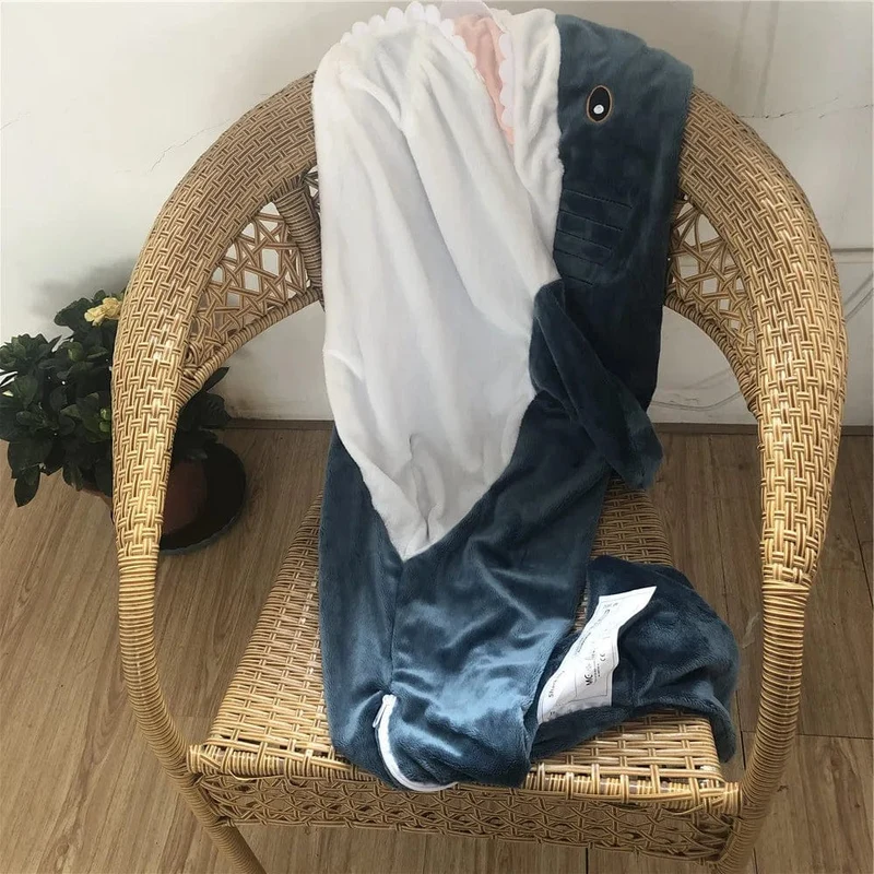 80/100/140 cm Riesen-Plüschtier mit Haifischhaut, weiches Plüsch-Haifischhaut-Halbzeug, Mantel, Fischkissen, Spielzeug, Puppe, Geschenk für Kinder