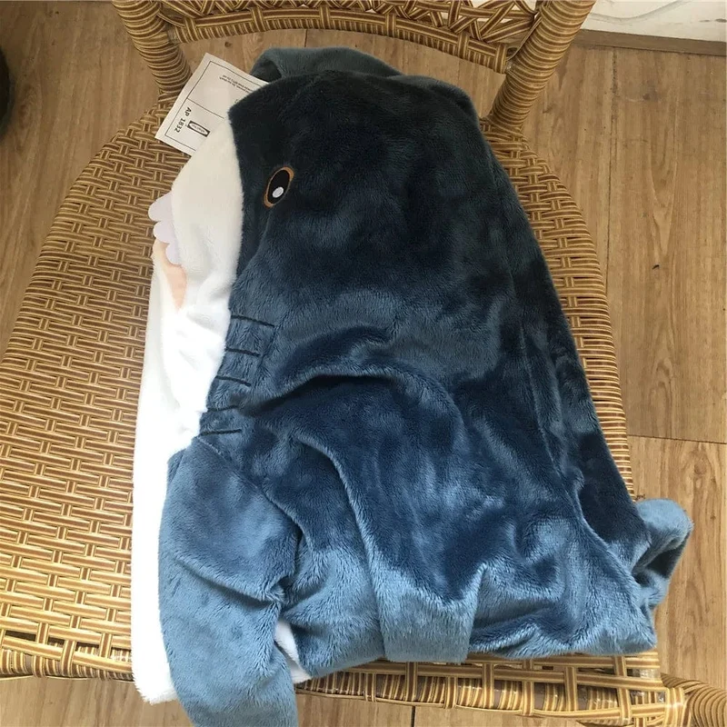 80/100/140 cm Riesen-Plüschtier mit Haifischhaut, weiches Plüsch-Haifischhaut-Halbzeug, Mantel, Fischkissen, Spielzeug, Puppe, Geschenk für Kinder