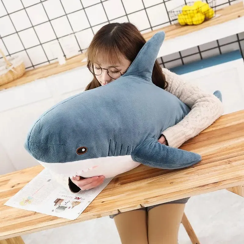80/100/140 cm Riesen-Plüschtier mit Haifischhaut, weiches Plüsch-Haifischhaut-Halbzeug, Mantel, Fischkissen, Spielzeug, Puppe, Geschenk für Kinder