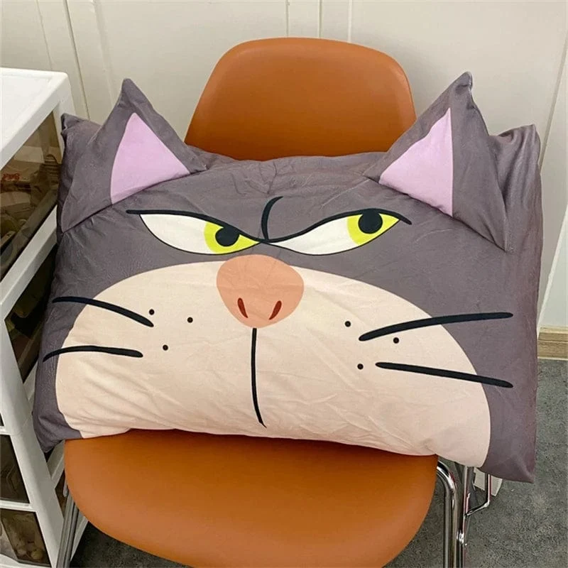Disney Lucifer Katze Kissenbezug Schöne Lucifer Katze Kissen Abdeckung Nette Anime Grau Katze Kissenbezug Bett Wohnkultur Geschenke Mädchen