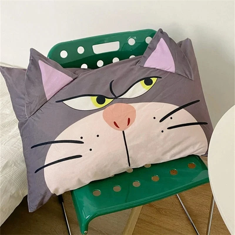 Disney Lucifer Katze Kissenbezug Schöne Lucifer Katze Kissen Abdeckung Nette Anime Grau Katze Kissenbezug Bett Wohnkultur Geschenke Mädchen