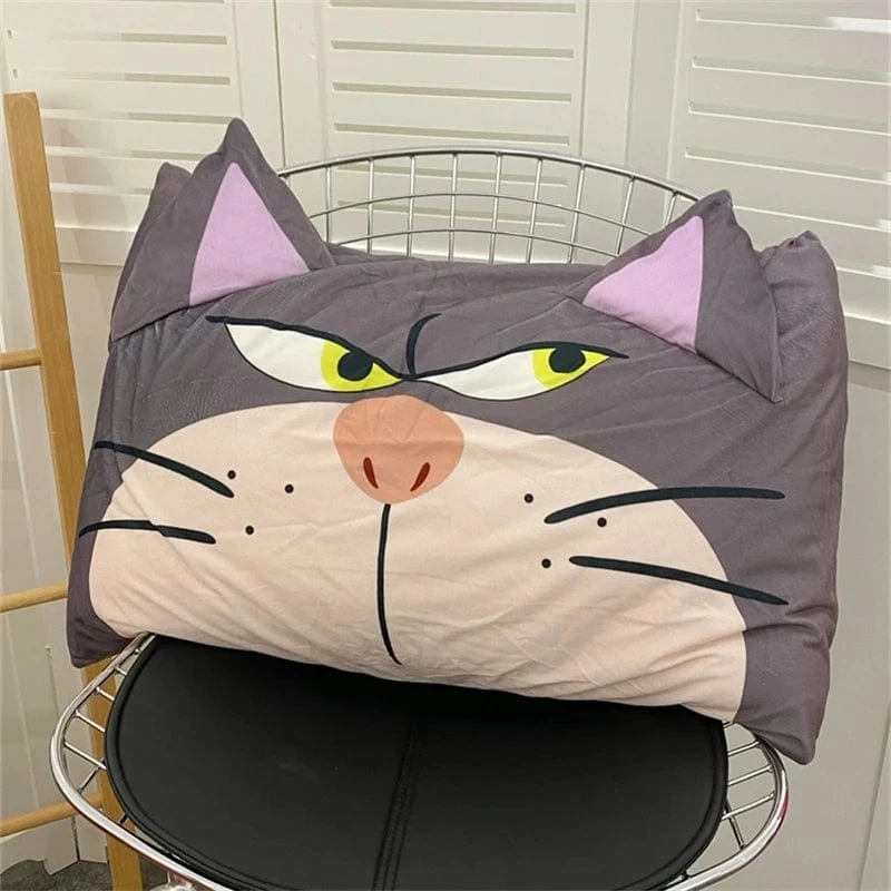 Disney Lucifer Katze Kissenbezug Schöne Lucifer Katze Kissen Abdeckung Nette Anime Grau Katze Kissenbezug Bett Wohnkultur Geschenke Mädchen