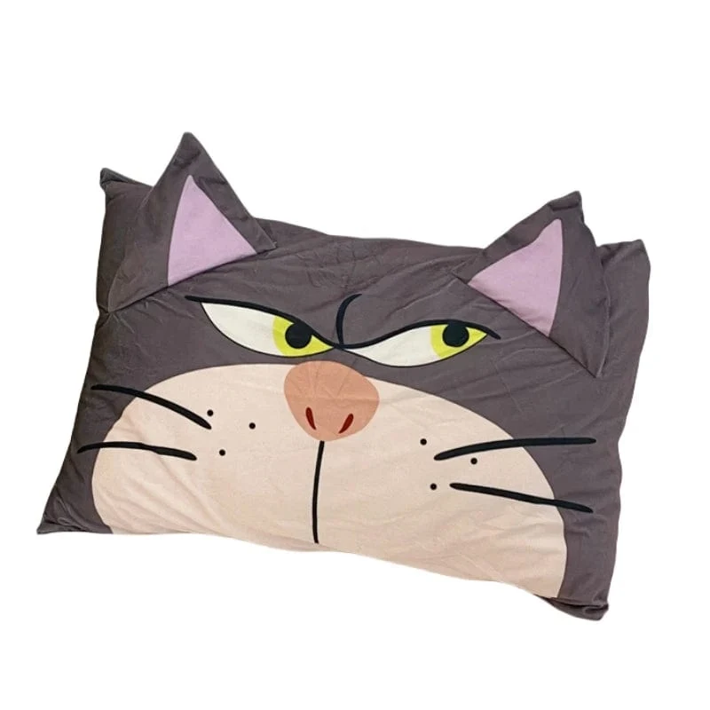 Disney Lucifer Katze Kissenbezug Schöne Lucifer Katze Kissen Abdeckung Nette Anime Grau Katze Kissenbezug Bett Wohnkultur Geschenke Mädchen