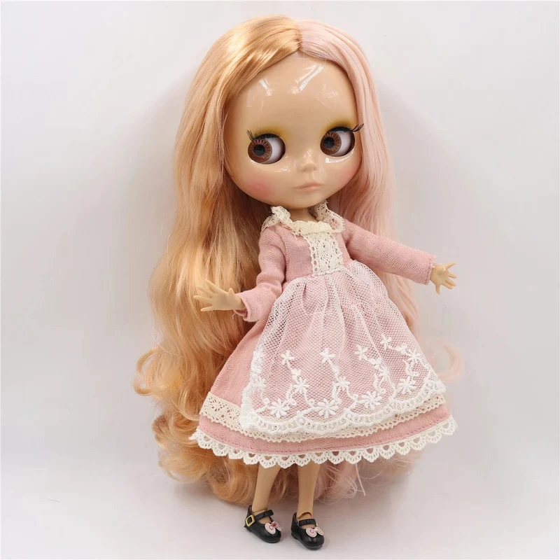 ICY DBS Blyth puppe 1/6 bjd joint körper tan haut puppe glänzend gesicht 30cm spielzeug zufällige augen farben