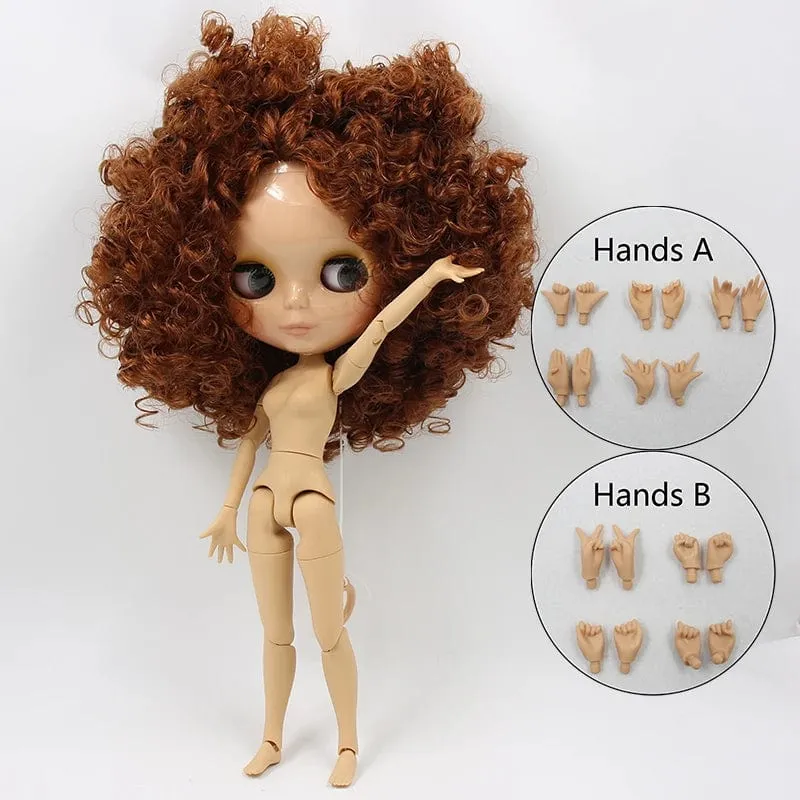 ICY DBS Blyth puppe 1/6 bjd joint körper tan haut puppe glänzend gesicht 30cm spielzeug zufällige augen farben