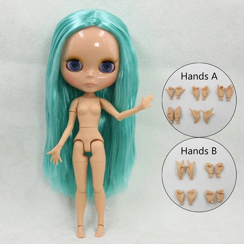 ICY DBS Blyth puppe 1/6 bjd joint körper tan haut puppe glänzend gesicht 30cm spielzeug zufällige augen farben