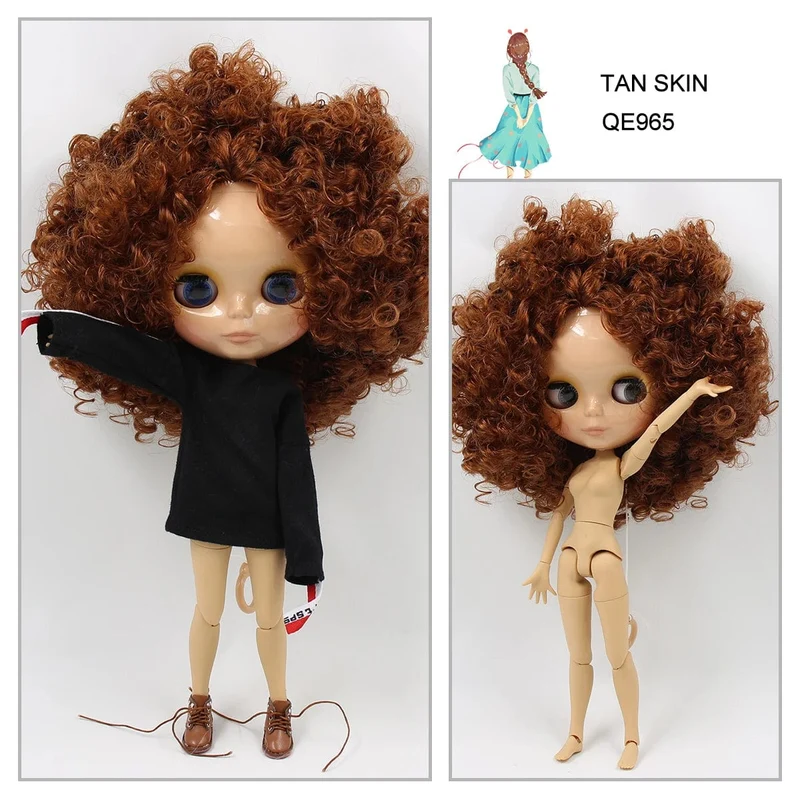 ICY DBS Blyth puppe 1/6 bjd joint körper tan haut puppe glänzend gesicht 30cm spielzeug zufällige augen farben