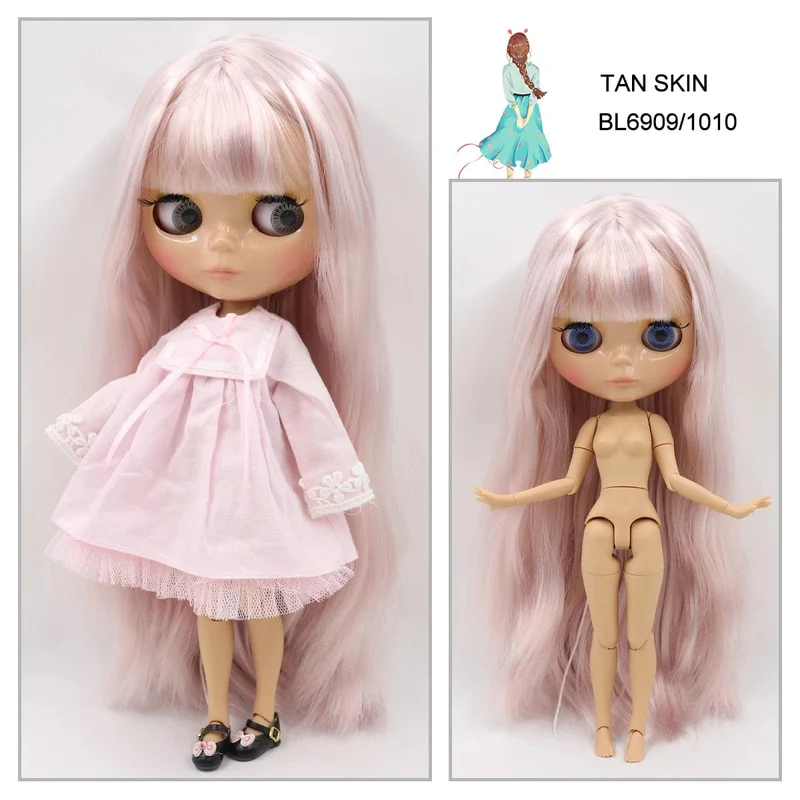 ICY DBS Blyth puppe 1/6 bjd joint körper tan haut puppe glänzend gesicht 30cm spielzeug zufällige augen farben