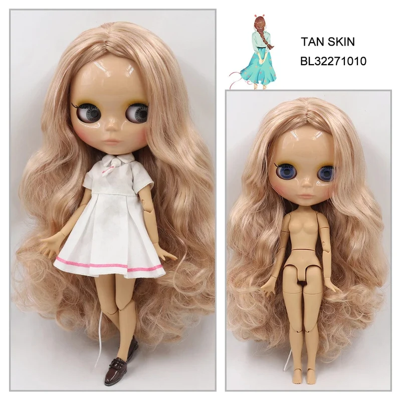 ICY DBS Blyth puppe 1/6 bjd joint körper tan haut puppe glänzend gesicht 30cm spielzeug zufällige augen farben