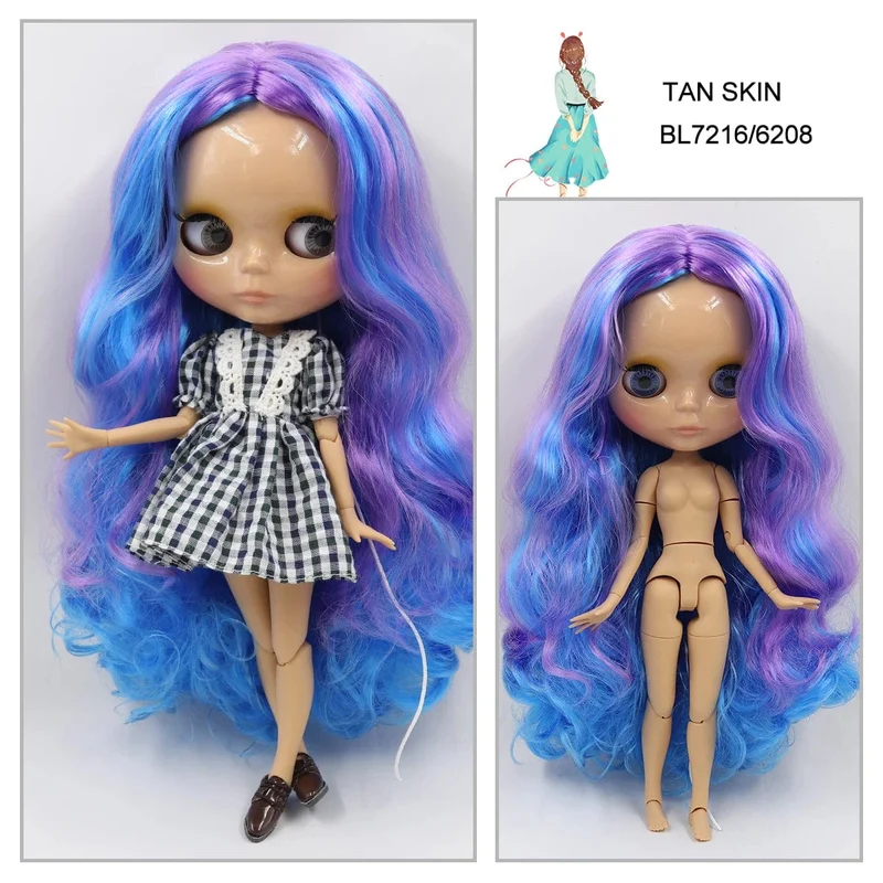 ICY DBS Blyth puppe 1/6 bjd joint körper tan haut puppe glänzend gesicht 30cm spielzeug zufällige augen farben