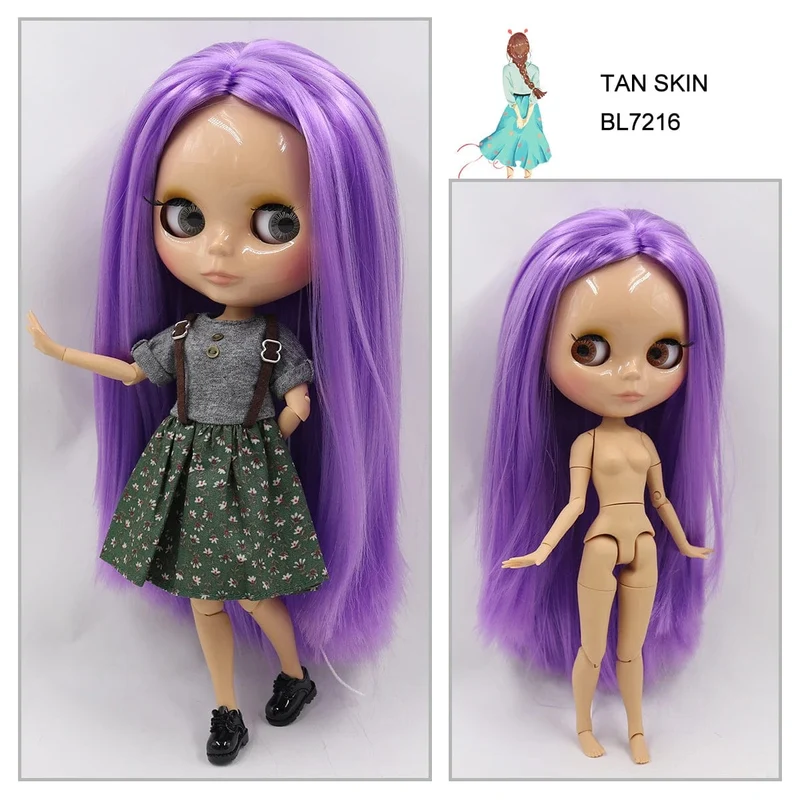 ICY DBS Blyth puppe 1/6 bjd joint körper tan haut puppe glänzend gesicht 30cm spielzeug zufällige augen farben