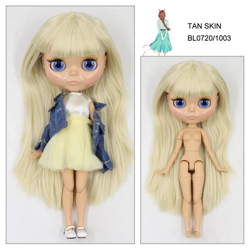 ICY DBS Blyth puppe 1/6 bjd joint körper tan haut puppe glänzend gesicht 30cm spielzeug zufällige augen farben