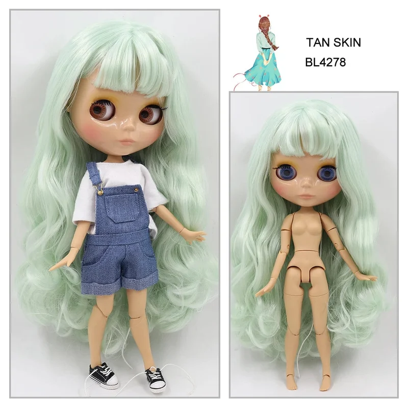ICY DBS Blyth puppe 1/6 bjd joint körper tan haut puppe glänzend gesicht 30cm spielzeug zufällige augen farben