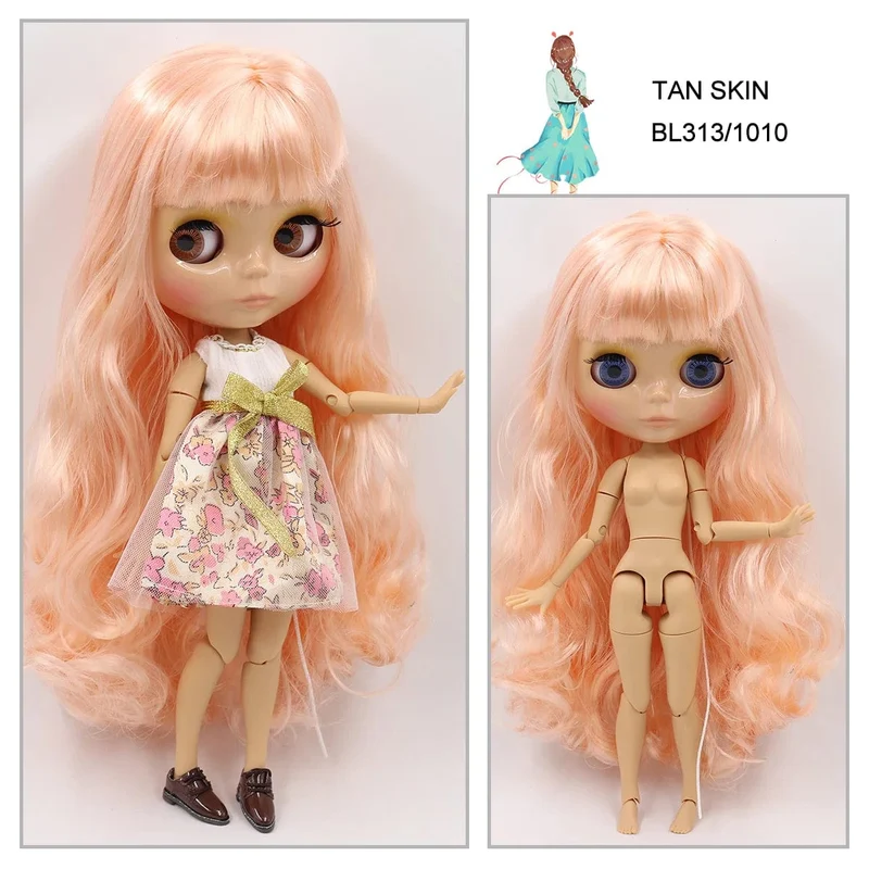 ICY DBS Blyth puppe 1/6 bjd joint körper tan haut puppe glänzend gesicht 30cm spielzeug zufällige augen farben
