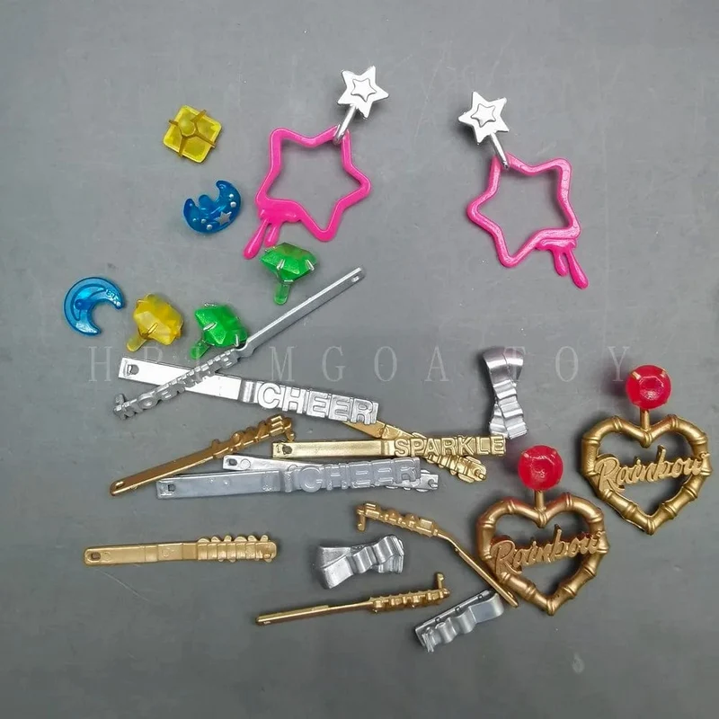 Original Regenbogen Mittelschule Mode große Schwester Puppe Ständer Kleiderbügel Ohrringe Ohrstecker DIY Zubehör Mädchen Spielzeug