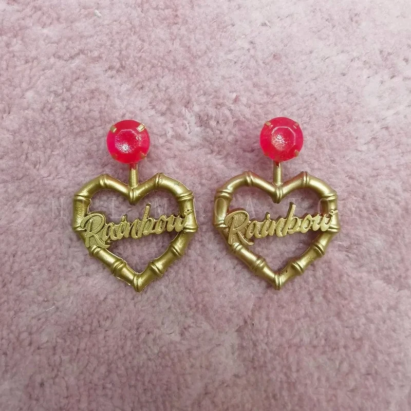 Original Regenbogen Mittelschule Mode große Schwester Puppe Ständer Kleiderbügel Ohrringe Ohrstecker DIY Zubehör Mädchen Spielzeug