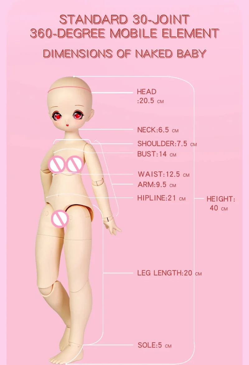ICY DBS 1/4 Dream Fairy Puppe Match Girl Mechanischer Gelenkkörper Matrosenanzug süße Puppe 16 Zoll Ball Komplettset 40cm SD