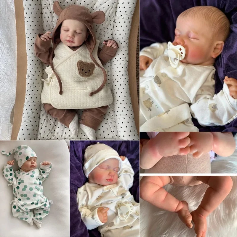 19 Zoll fertige Reborn Baby Puppen LouLou 3D Haut sichtbare Adern Silikon Vinyl DIY Spielzeug Figur für Mädchen Geschenk