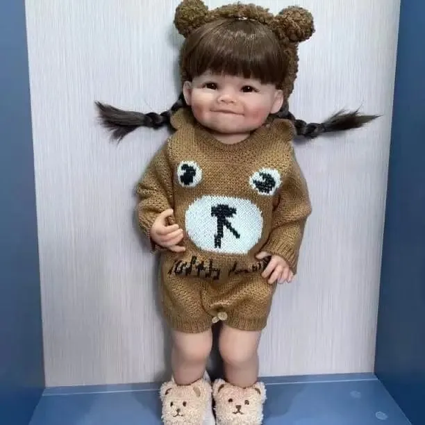 NPK 22 Zoll Reborn-Kleinkindpuppe mit vollem Silikonkörper Raya, lebensechte Soft-Touch-Puppe in hoher Qualität, Geschenke für Kinder