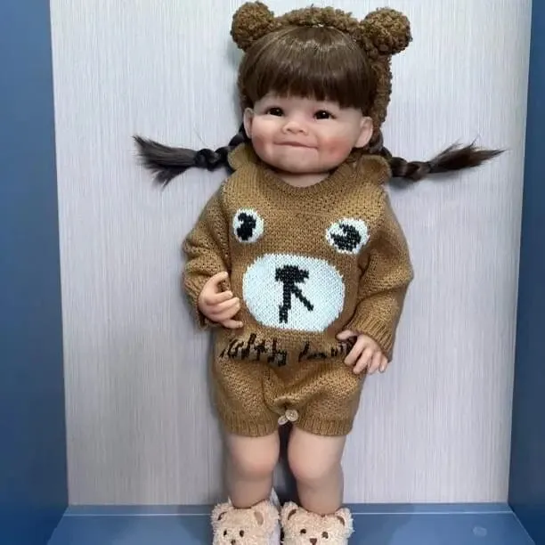 NPK 22 Zoll Reborn-Kleinkindpuppe mit vollem Silikonkörper Raya, lebensechte Soft-Touch-Puppe in hoher Qualität, Geschenke für Kinder