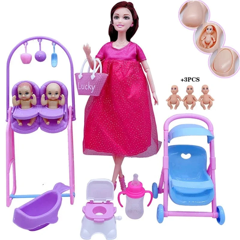 Neuestes handgefertigtes Puppenzubehör, Babypuppen, schwangere Mutter, Dame, für Mädchen, Spiel, Weihnachten, Geburtstagsgeschenk, Geschenk, Kinderspielzeug, keine Box