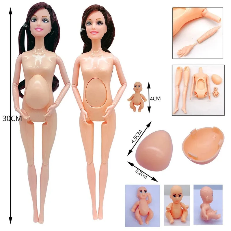 Neuestes handgefertigtes Puppenzubehör, Babypuppen, schwangere Mutter, Dame, für Mädchen, Spiel, Weihnachten, Geburtstagsgeschenk, Geschenk, Kinderspielzeug, keine Box